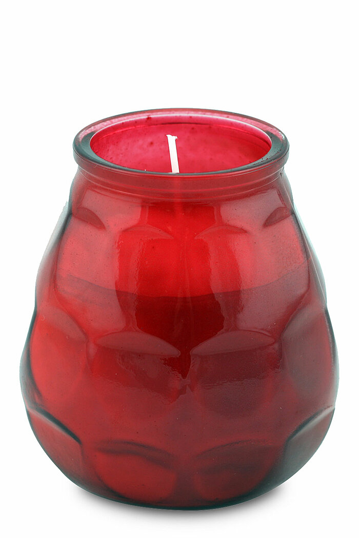 1 Glaswindlicht Twilight von Bolsius in der Größe 10,4x9,9cm in der Farbe rot.