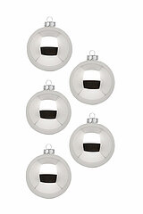 12 Christbaumkugeln von Inge Glas in der Größe 8cm in der Farbe Shiny Silver.