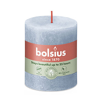 Bolsius Rustik Stumpenkerzen 80/68 mm - Himmelblau (1 Stück) Artikelvorschau Rustik Stumpenkerzen 80/68 mm - Himmelblau (1 Stück)