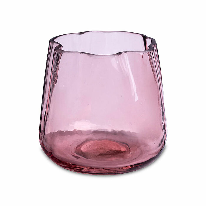 Ein Teelichthalter Wavy von Sandra Rich in der Größe 8,5x8,5cm in der Farbe rose.