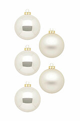 30 Christbaumkugeln von Inge Glas in der Größe 6cm in der Farbe Champagner.