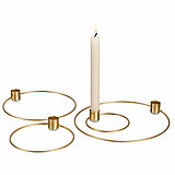 Ein Kerzenhalter-Set "4 Ringe" von Halbach in der Farbe Gold.