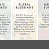 Das Bild zeigt eine Duftkerzenwerbung des Herstellers Bolsius, unterteilt in drei Abschnitte: "Botanic Freshness", "Floral Blessings" und "Oriental Softness". Jeder Abschnitt beschreibt eine andere Duftkollektion von Bolsius. "Botanic Freshness" wird mit 