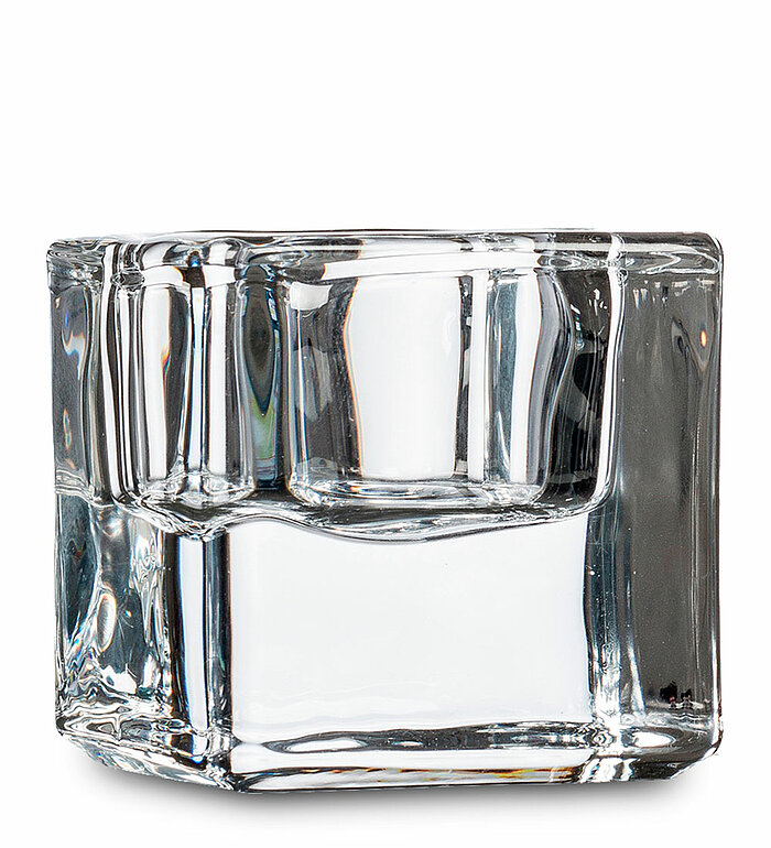 Ein Teelichthalter Shine Square von Sandra Rich in der Größe 4,8x5,0cm in der Farbe klar.