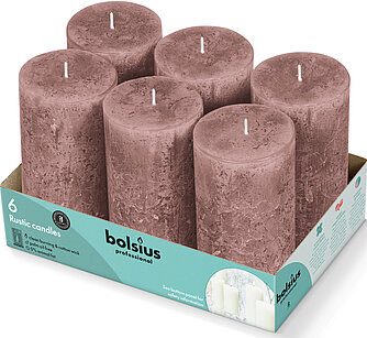 Bolsius Rustik Stumpen 130/68mm - wildleder Braun (6er Tray) Artikelvorschau Rustik Stumpen 130/68mm - wildleder Braun (6er Tray)