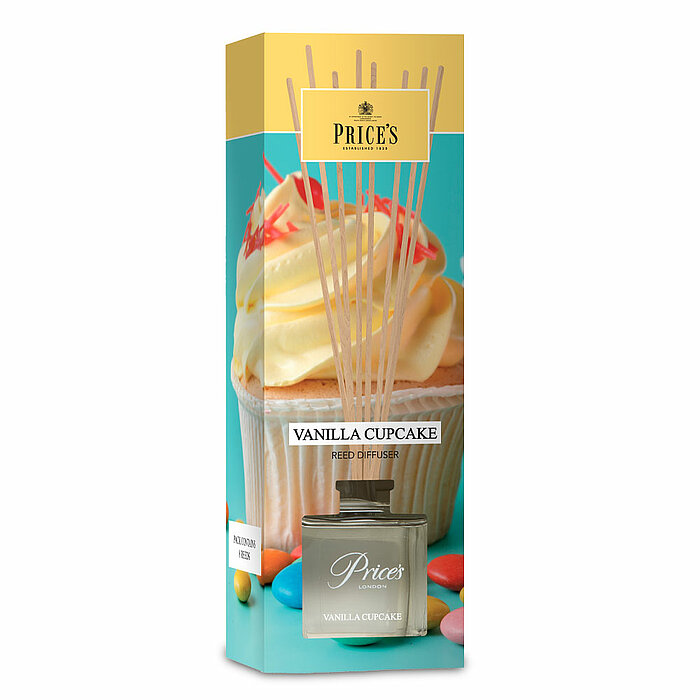 Ein Raumduft-Diffuser von Prices Candles in der Geruchssorte Vanilla Cupcake mit 100ml Inhalt.