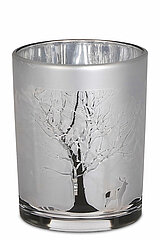 Ein Teelichthalter von Edelman in der Größe 20x15cm in der Farbe silber.