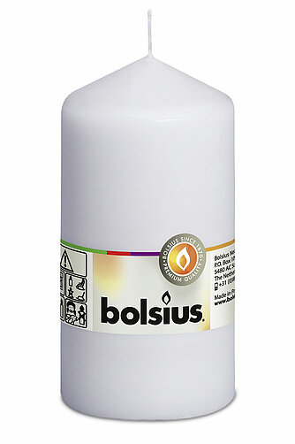 Bolsius Stumpenkerze 130/68 - Weiß Artikelvorschau Stumpenkerze 130/68 - Weiß