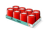 8 Bolsius Starlight Windlichter in der Größe 8,2x6,8cm in der Farbe Rot.