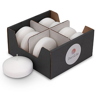 DecoLite Maxi-Schwimmkerzen - 80 mm (8 Stück) - Weiß Artikelvorschau Maxi-Schwimmkerzen - 80 mm (8 Stück) - Weiß