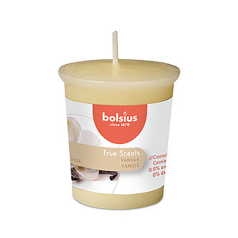 Bolsius True Scents Votivkerze 53/45 mm - Vanille (1 Stück) Artikelvorschau True Scents Votivkerze 53/45 mm - Vanille (1 Stück)