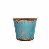 Ein Flower Pot Vintage Glas von Sandra Rich in der Größe 12x13cm in der Farbe Eisblau.