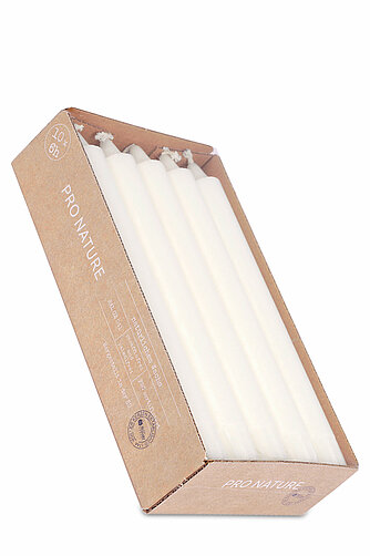 Müller Kerzenfabrik Pro Nature Stearin-Kronenkerzen 200/22 mm (10er Pack) Artikelvorschau Pro Nature Stearin-Kronenkerzen 200/22 mm (10er Pack)