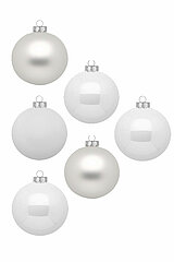 6 Christbaumkugeln von Inge Glas in der Größe 6cm in der Farbe Just White.