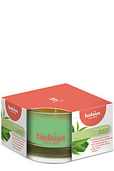 Ein Bolsius True Scents Duftglas mit dem Geruch Green Tea in der Größe 5x8cm.