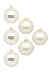 6 Christbaumkugeln von Inge Glas in der Größe 6cm in der Farbe Champagner.