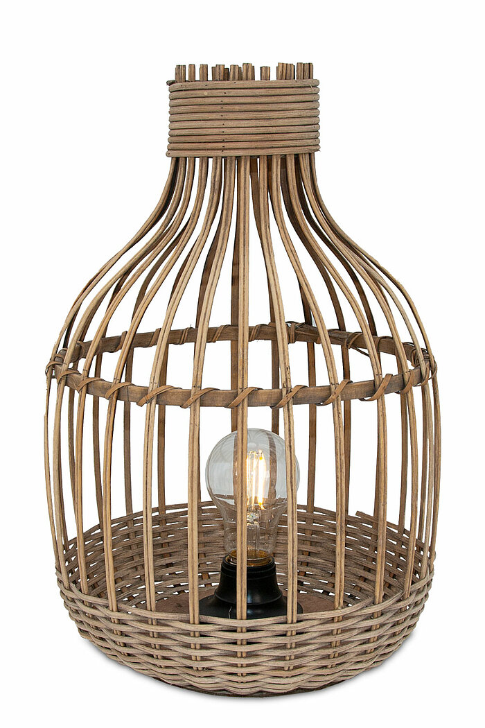 Eine Ostra LED Laterne von Mica Decorations in der Größe 37x24cm in der Farbe braun.