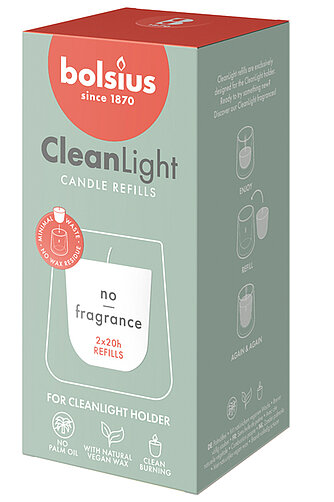 Bolsius Cleanlight Nachfüller - Ohne Duft (2er Pack) Artikelvorschau Cleanlight Nachfüller - Ohne Duft (2er Pack)