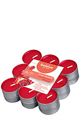 38 Duft-Teelichter von Bolsius mit dem Duft Granatapfel.