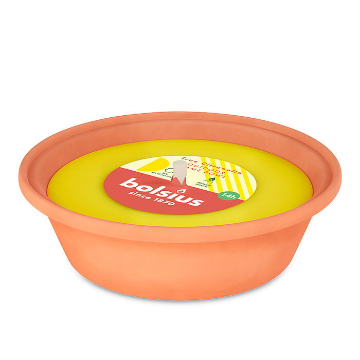 Eine Flammschale von Bolsius in der Größe 6x23cm mit dem Geruch Citronella.