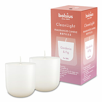 Bolsius Cleanlight Duftnachfüller (2er Pack) - Gardenia & Feige Artikelvorschau Cleanlight Duftnachfüller (2er Pack) - Gardenia & Feige