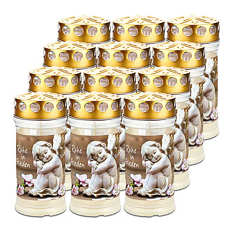 Memoriam Kompositionsöllicht Nr. 415 Memoriam mit Deckel & Motiv Ruhe in Frieden (12 Stück) Artikelvorschau Kompositionsöllicht Nr. 415 Memoriam mit Deckel & Motiv Ruhe in Frieden (12 Stück)