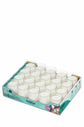 Bolsius Relight Nachfüllkerzen 20er Tray - transparent Artikelvorschau Relight Nachfüllkerzen 20er Tray - transparent