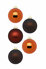 12 Christbaumkugeln von Inge Glas in der Größe 8cm in der Farbe Shiny Chestnut.