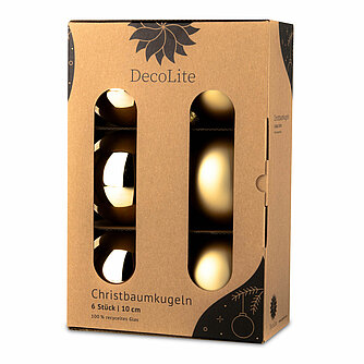 DecoLite Christbaumkugeln aus Glas Ø 10 cm - Brokatgold - matt / glänzend (6 Stück) Artikelvorschau Christbaumkugeln aus Glas Ø 10 cm - Brokatgold - matt / glänzend (6 Stück)