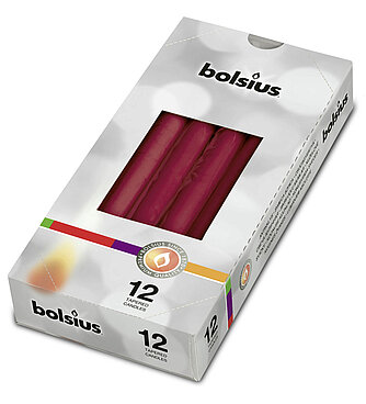 Bolsius Spitzkerzen 245/24 mm cello 12er Pack - altrot Artikelvorschau Spitzkerzen 245/24 mm cello 12er Pack - altrot