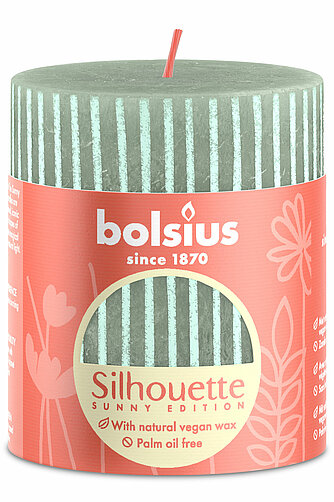 Bolsius Rustik Stumpen Summer 80/68 mm - Jade Grün (1 Stück) Artikelvorschau Rustik Stumpen Summer 80/68 mm - Jade Grün (1 Stück)