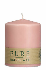 Eine Stumpenkerze Pure von Richard Wenzel in der Größe 9x7cm in der Farbe antikrosa.