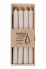 Vier Rustic Stabkerzen von Richard Wenzel in der Größe 25x2,2cm in der Farbe Sahara.