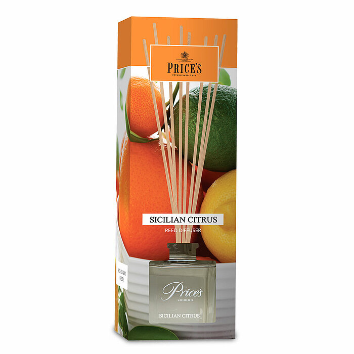 Ein Raumduft Diffuser von Prices Candles in der Geruchssorte Sicilian Citrus und einer Verpackungsgröße von 100ml.