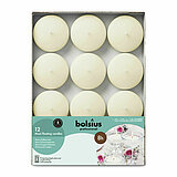 12 Maxi Schwimmkerzen von Bolsius Professional in der Größe 2,9x7,7cm in der Farbe Elfenbein.